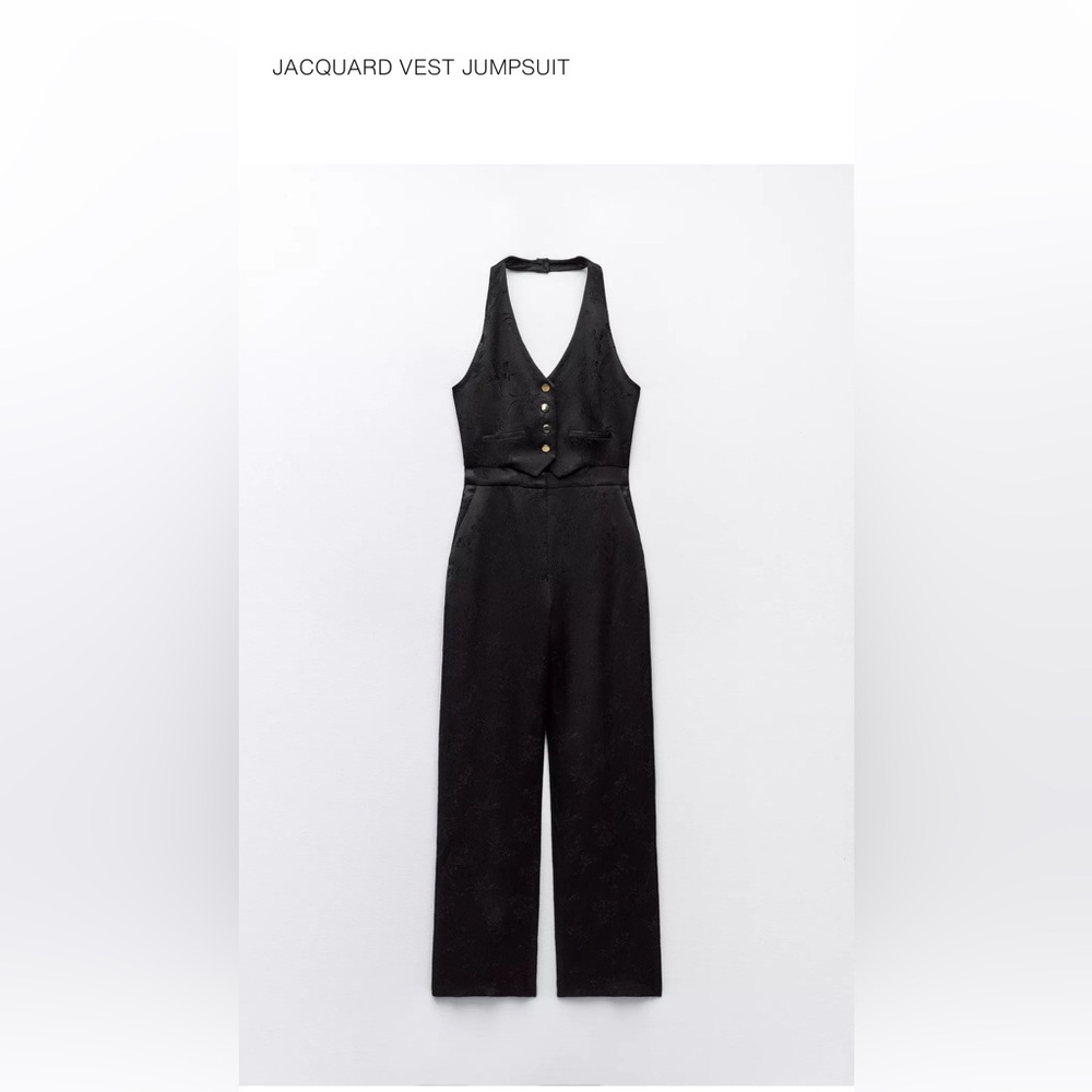 Zara Black Vest Jumpsuit